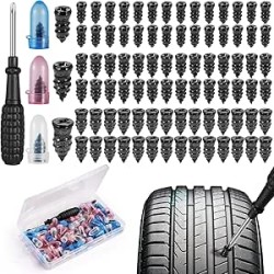 Samulee 85 Pièces Kit Reparation Pneu Voiture, Kit Anti Crevaison Voiture, Clous Pneus Voiture, pour Auto Moto Camion Tracteur