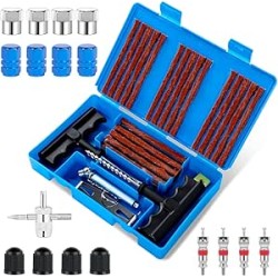Romon Kit de Réparation de Pneu, 48Pcs Outils de réparation de Pneus Lourds et Ensembles de Réparation de Pneus Portables, pour 