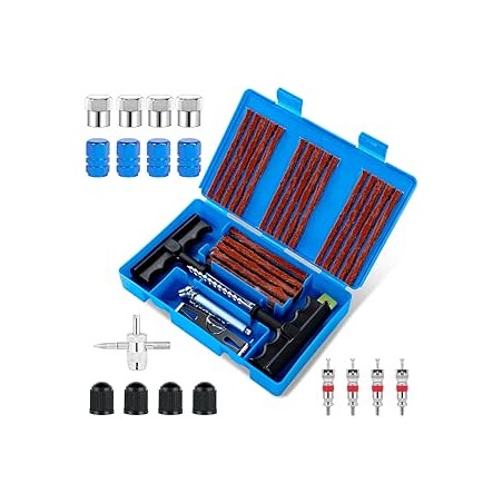 Romon Kit de Réparation de Pneu, 48Pcs Outils de réparation de Pneus Lourds et Ensembles de Réparation de Pneus Portables, pour 