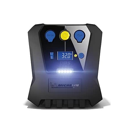 MICHELIN 009519 Compresseur à Air 12 V Programmable – 7 Bars – Gonflage Pneus de Voiture en 3 Minutes – Arrêt Automatique - Mano