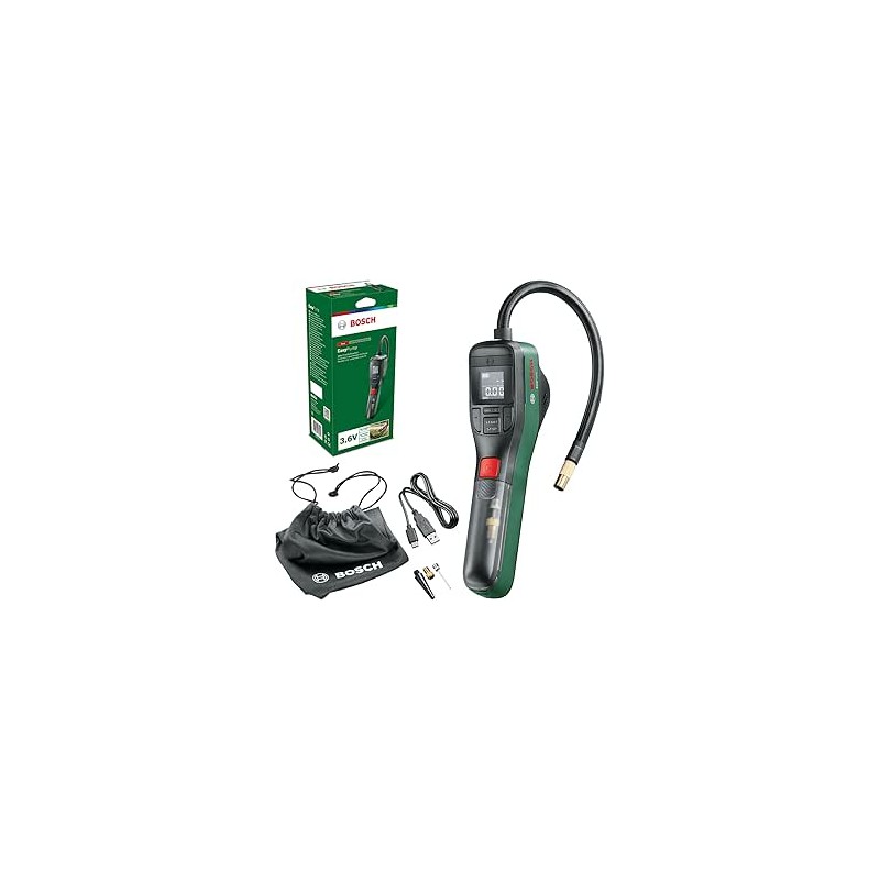 Bosch pompe à vélo pompe à air mini-compresseur électrique EasyPump (batterie 3,0 Ah, 3,6 V, fonction Autostop, 150 PSI, 10,3 ba