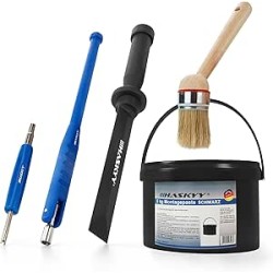 5kg Graisse de Montage pour Pneus Montagewax Noir + Tournevis de Vanne + Extracteur de Soupape Levier de Vanne