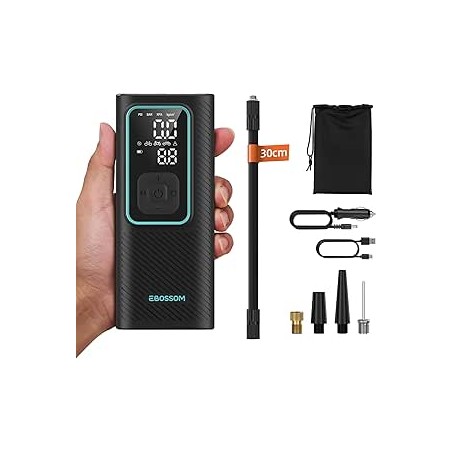 Compresseur À Air Portatif 10,3Bar, Gonfleur Pneus Voiture Mini, Pompe À Velo Électrique Gonflage Rapide, Gonfleur Pneu Sans Fil