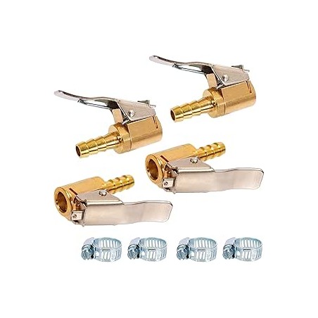 Toolwiz 4 Pièce 6mm Adaptateur de Valve de Pneu de Voiture, Air Mandrin Pompe De Gonflage Valve Clip Pince Connecteur Adaptateur